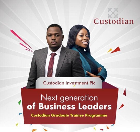 Custodian Graduate Trainee Programme 2024 for young Nigerian graduates.