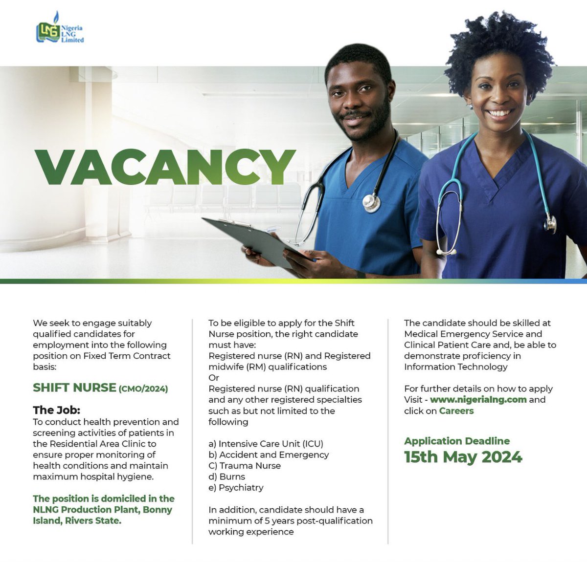 Shift Nurse at Nigeria LNG