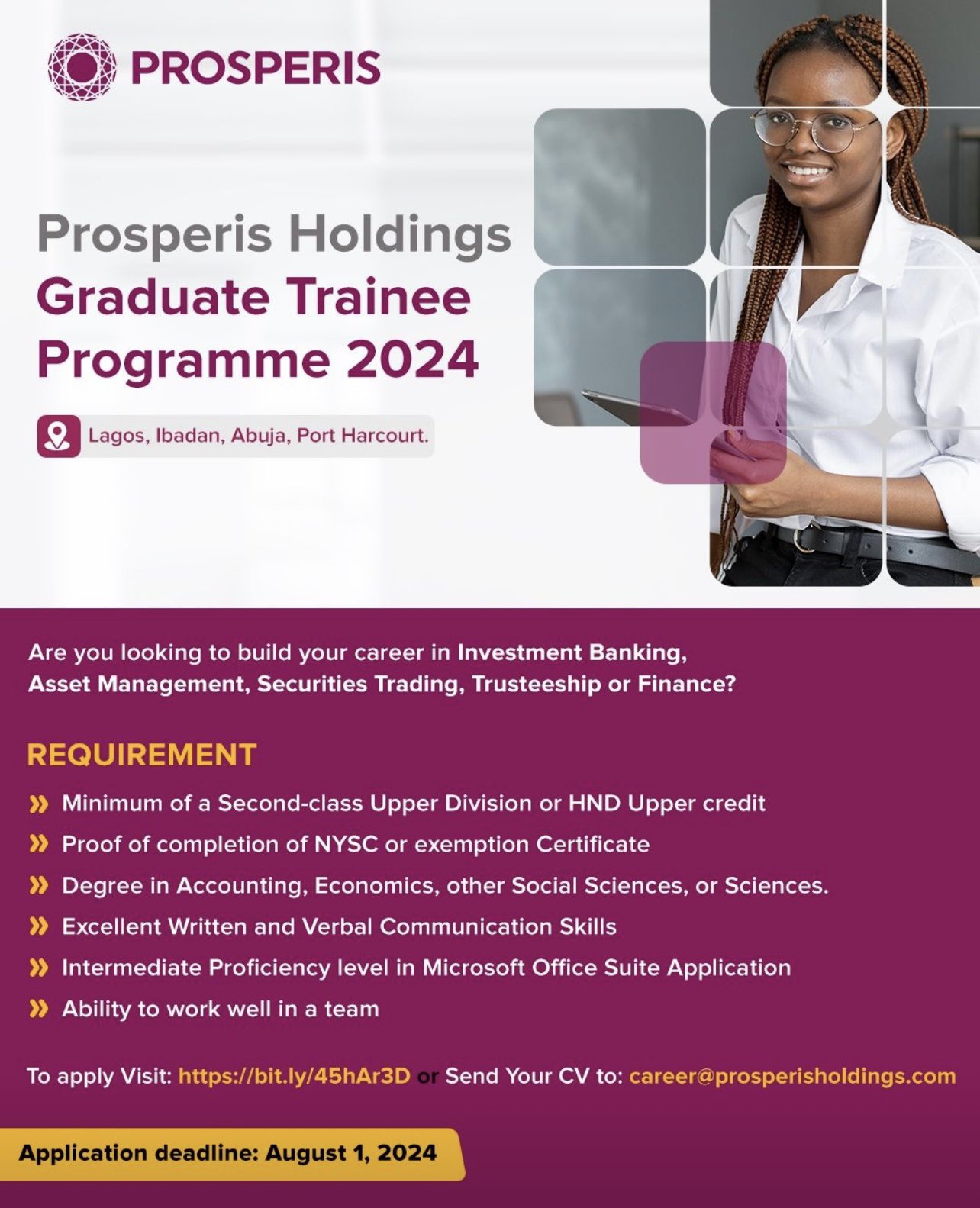 Prosperis Holdings Graduate Trainee Program 2024